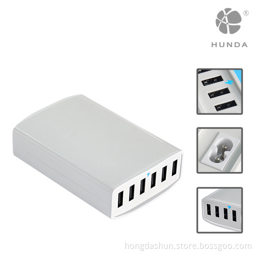 China Supplier CE FCC Rohs Approval 5V 12A 60W 6 USB Charger